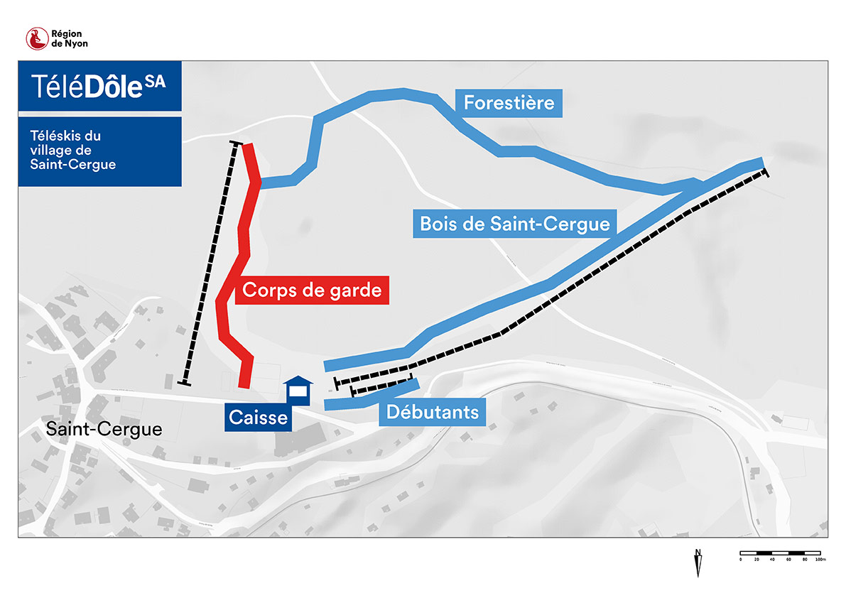 Plan des pistes Saint-Cergue
